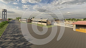 3D design Cattle Slaughterhouse using Lumion Ã¢â¬â Front elevation